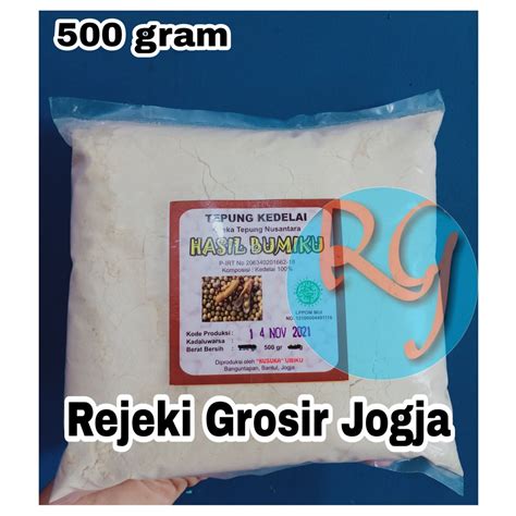 Jual Tepung Kedelai Putih Organik Kemasan 500 GRAM Tepung Kacang