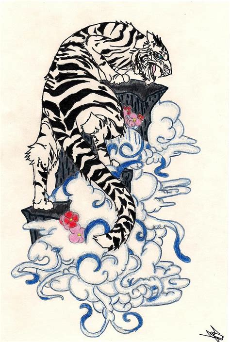 Traditional Japanese Style Tiger Drawing By Crisol Campos Fine Art