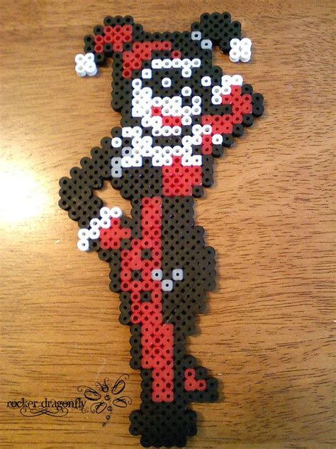 Harley Quinn Full By ~rockerdragonfly Melty Bead Patterns Hama Beads Patterns Beading Patterns