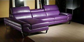 Purple Leather Sectional - Foter