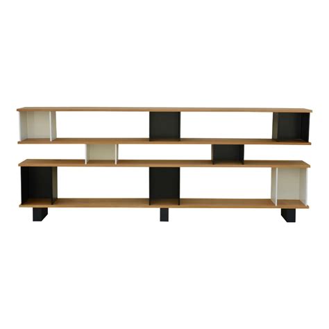 Design Frères Low Oak Black And White Horizontale Shelving Unit Oak Shelving Unit Oak