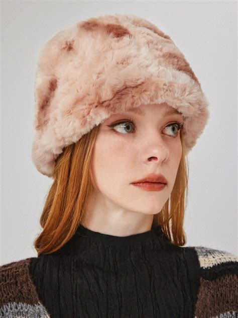 Faux Fur Fluffy Bucket Hat Cider