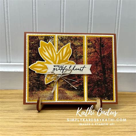 Stampin Up Autumn Leaves Thank You Card Sneak Peek Simply Kards By