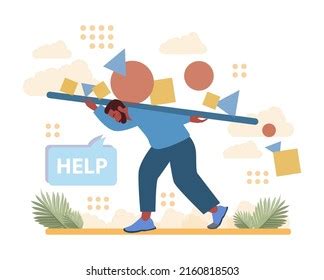 Asking Help Concept Character Seeking Support Stock Vector Royalty