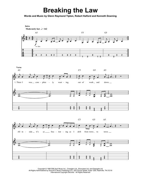 Breaking The Law by Judas Priest - Guitar Tab Play-Along - Guitar Instructor