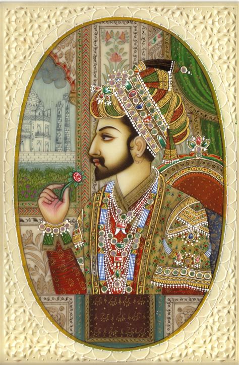 Handmade Mughal Miniature Painting Of Shah Jahan