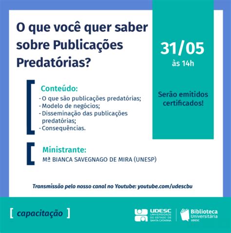 Not Cia Biblioteca Da Udesc Promove Capacita O Sobre Publica Es