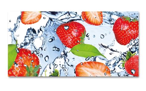 Spritzschutz K Che Erdbeeren Splash Kuechenrueckwandfolie De