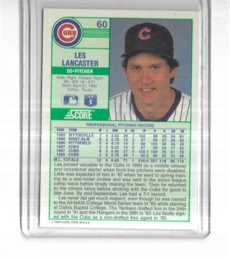 Score Les Lancaster Chicago Cubs Ebay