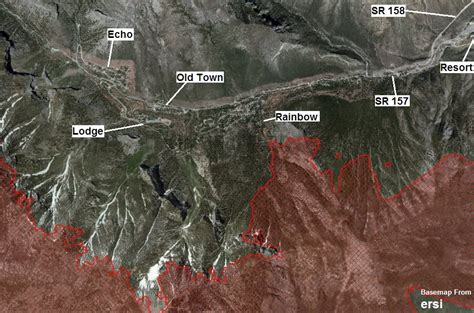 Fire Map With Communities Mt Charleston Weather