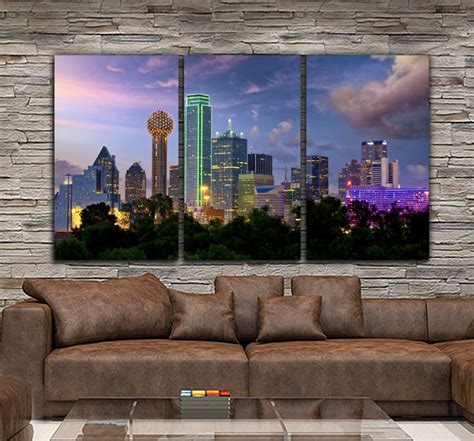 Dallas Skyline Canvas Wall Art | Holy Cow Canvas