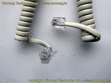 Telephone Extension Cord White Coiled Rj11 On Both Ends 15m