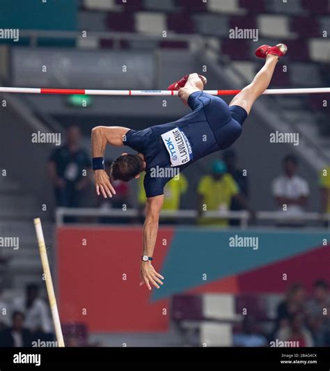 Doha Qatar Sep Renaud Lavillenie Fra Competing In The Mens