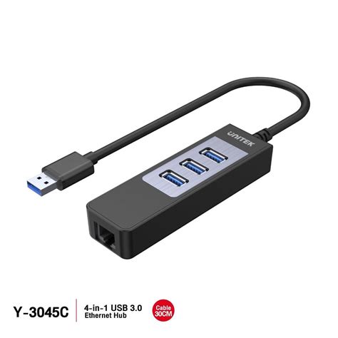 UNITEK Y 3045C 3PORT USB3 0 Hub Gigabit Ethernet Converter ฮบ USB 3 0