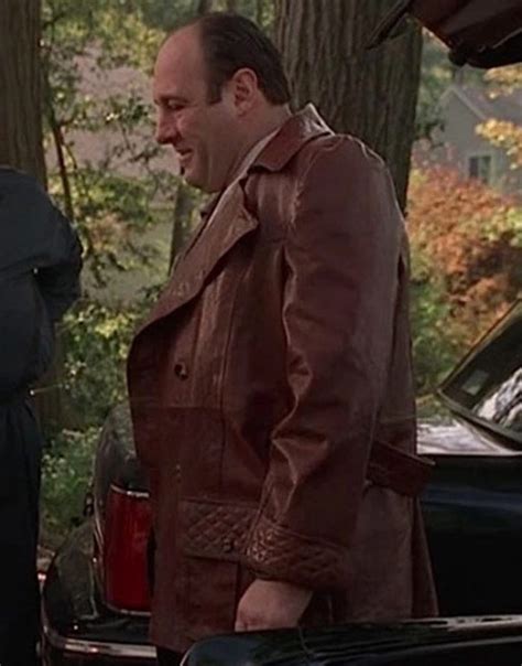 Tony Soprano The Sopranos S02 Coat | Men's Brown Leather Trench Coat