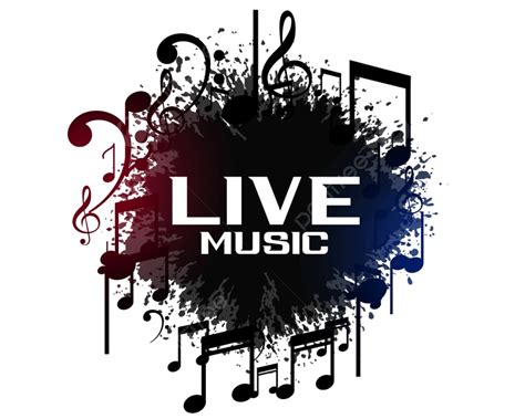 Live Music Background With Sound Notes, Flyer, With, Banner PNG and ...