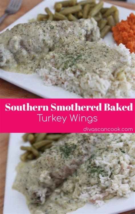 Southern Smothered Baked Turkey Wings Recipe Soul Food Baked