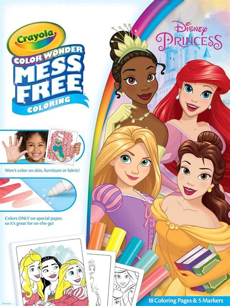 Crayola Color Wonder Disney Princess Coloring Book Pages & Markers ...