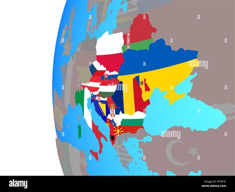 cei countries  embedded national flags  blue political globe