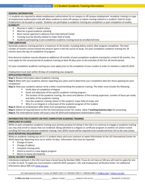 Fillable Online Ic Uci UCI International Center J 1 Student Academic