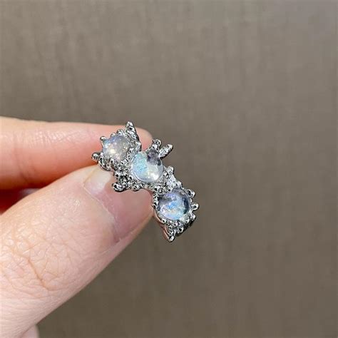 Buy Pink Crystal Irregular Heart Ring For Women Creative Blue Opal