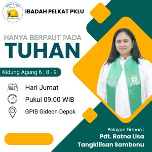 Ibadah Pelkat PKLU 1 September 2023 GPIB Gideon Depok