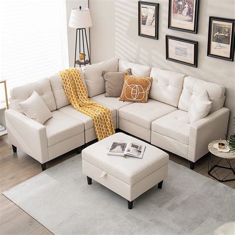 Komfott Modular Sectional Sofa Couch Reversible L Shaped Corner Sofa