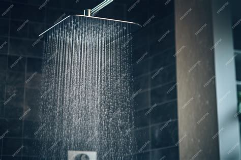 Premium Photo Refreshing Shower With Water Splash Water Flowing From