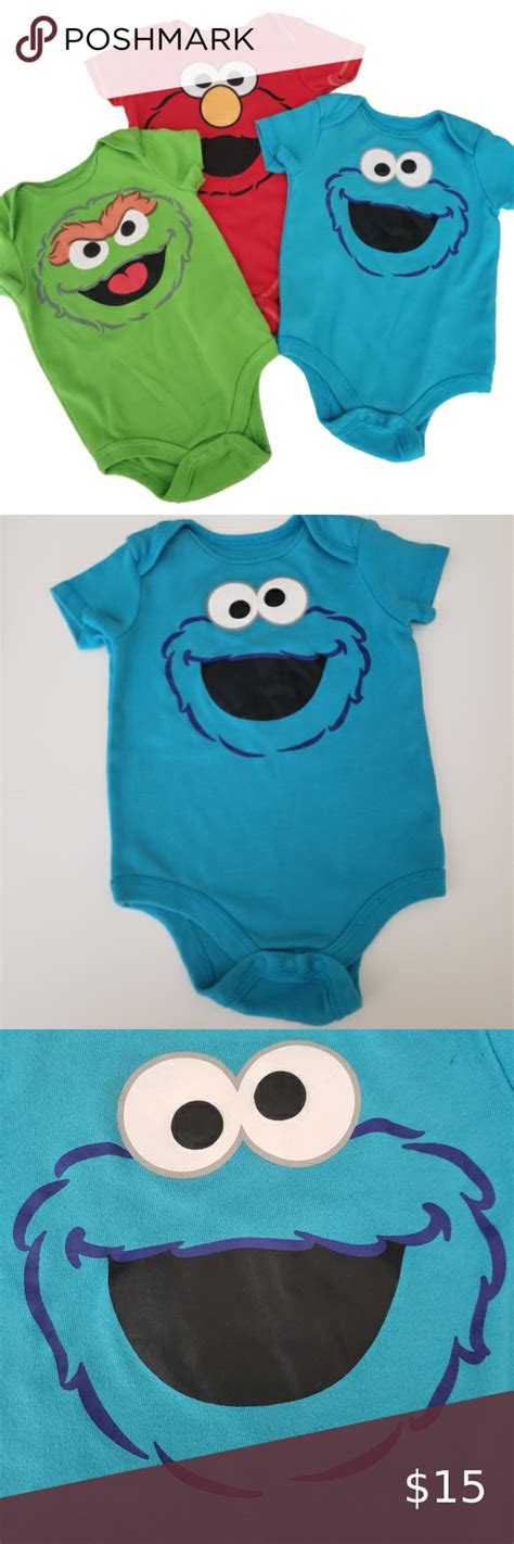 Baby Pk Sesame Street Short Sleeve Body Suits Sesame Street Elmo