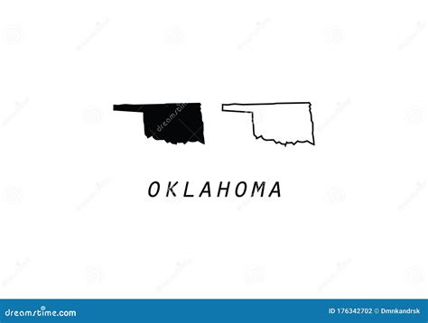 Oklahoma Map State Shape USA America Borders Stock Illustration - Illustration of abstract ...