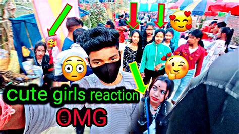 Cute Girls Reaction 😂 Prank On Girls 🥰🥰 आज क्या हो गया 👀🙄 Youtube