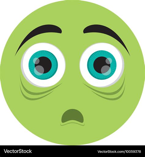 Scared Face Emoticon Icon Royalty Free Vector Image