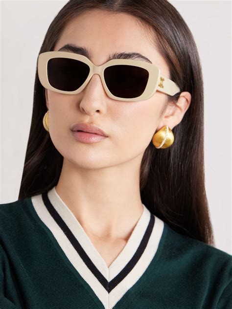 CELINE EYEWEAR Triomphe Rectangular Frame Acetate Sunglasses NET A PORTER