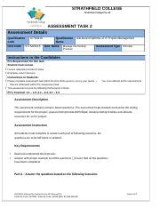 Assessment 2 Docx STRATHFIELD COLLEGE Strathfield College Pty Ltd