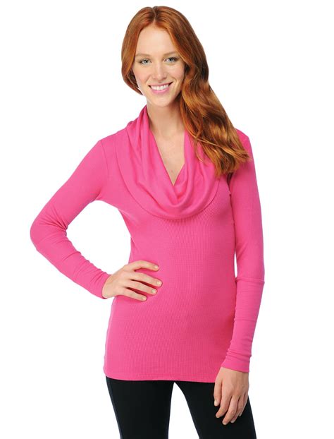 Splendid Thermal Cowl Neck Top In Pink Lyst