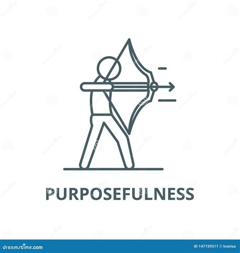 Purposefulness Vector Line Icon Linear Concept Outline Sign Symbol