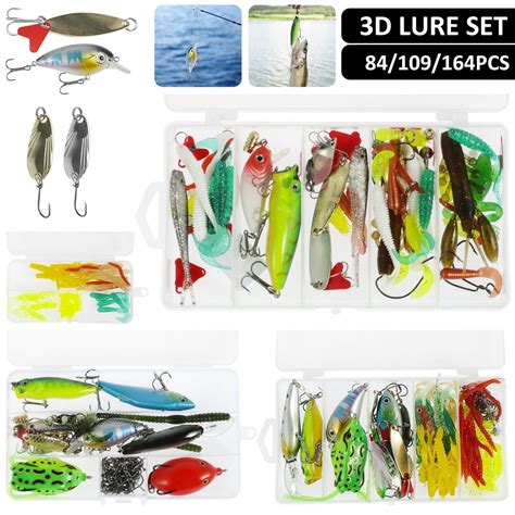 Pluokvzr Fishing Lure Kit Hard Lure Baits Set Metal Life-Like 3D Fishing Lures,164Pcs - Walmart.com