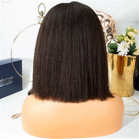 Kinky Straight Wig Lace Front Human Hair Wigs For Women Etsy