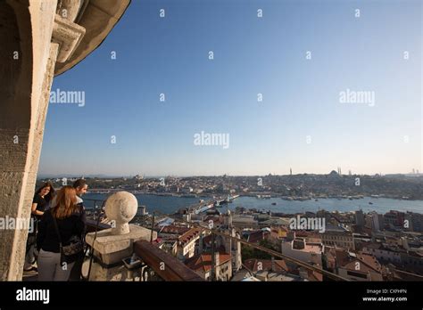 Views From The Top Of The Galata Tower In Istanbul In Turkey Looking