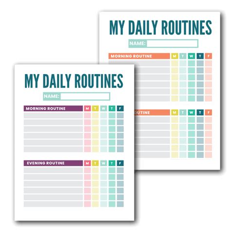 Get your kids on a daily schedule with is kid’s routine chart printable ...