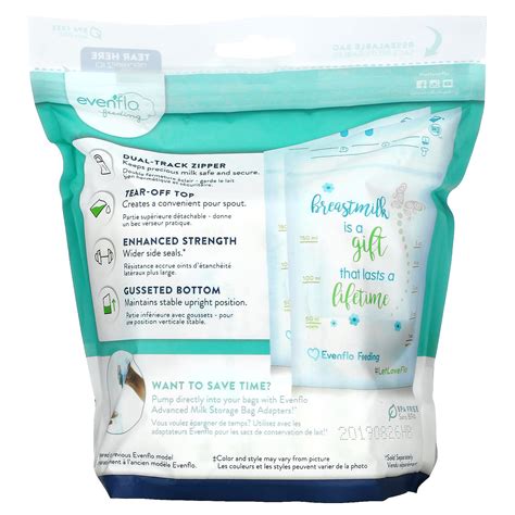 Evenflo Feeding Advanced Breast Milk Storage Bags 50 Bags 5 Oz 150