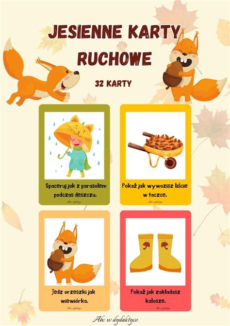 Jesienne Karty Ruchowe ABC W Dydaktyce