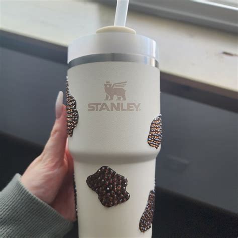 Stanley Tumbler Cow Print Rhinestone Etsy