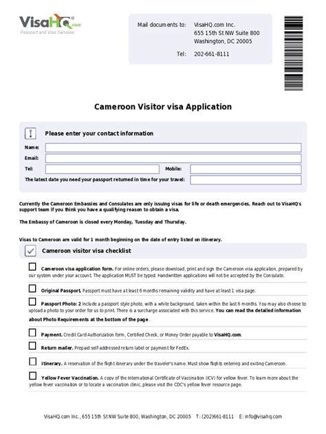 Cameroon Visa Application Form PDF Complete With Ease AirSlate SignNow