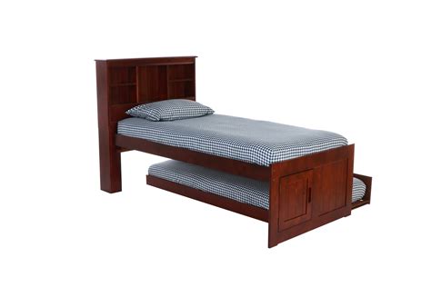 Twin Bookcase Captains Bed in Merlot — Discovery World Furniture