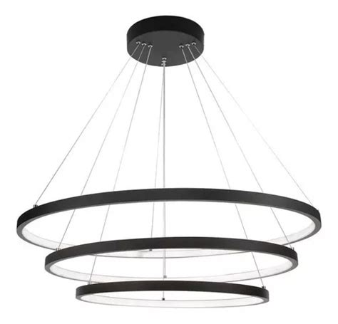 Lustre Arcos Pendente Ring Aros Led W K Preto Parcelamento