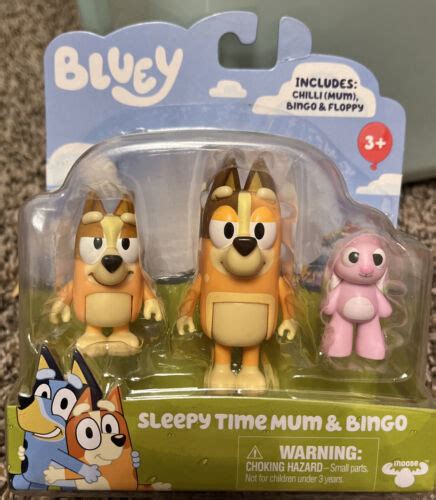 Bluey Sleepy Time Mum Chilli Bingo Floppy Action Figure Play Set New