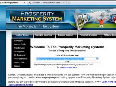 How To Use Te Toolbox With The Prosperity Marketing System Youtube