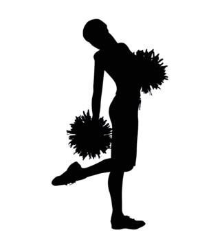 Funky Cheerleader Silhouette Back Sports Silhouette Vector Back