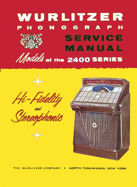 Jukebox Wurlitzer Manual High Resolution Instant Pdf Models 2400 2404 E